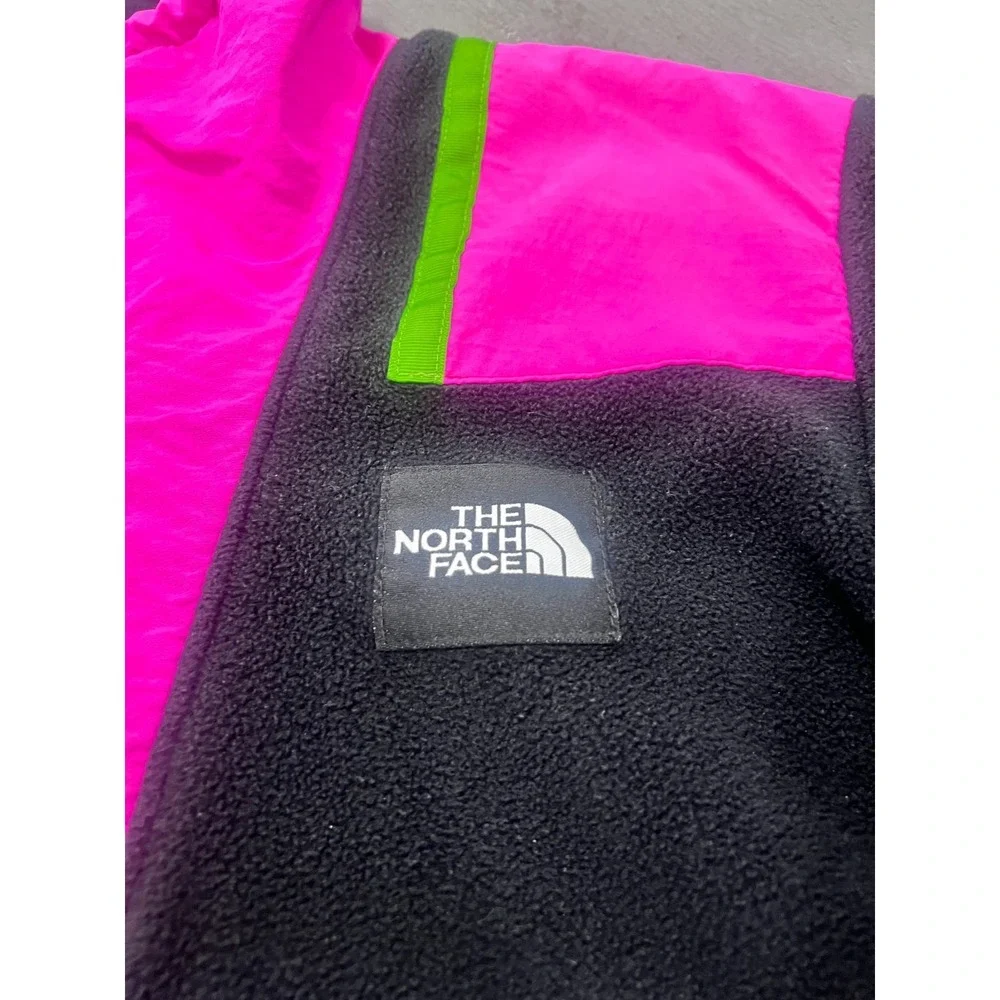 The North Face Jacket Mens Medium Pink Black Colorblock Fleece 1/2 Zip Gorpcore
